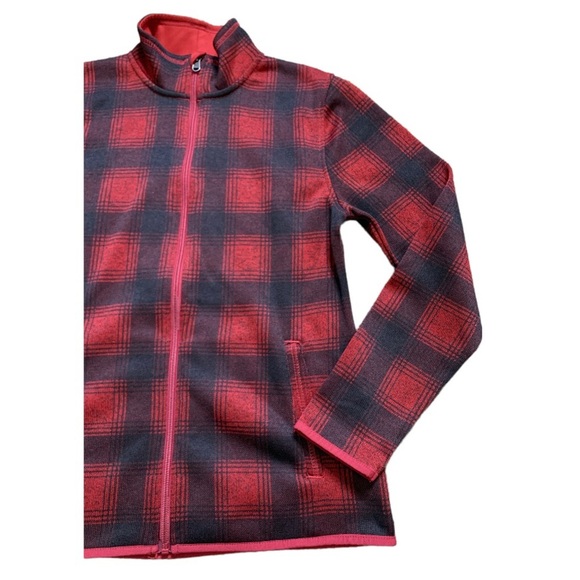 EDDIE BAUER Buffalo Plaid Zip Jacket With Pockets Red/Black Size Small - Picture 7 of 11